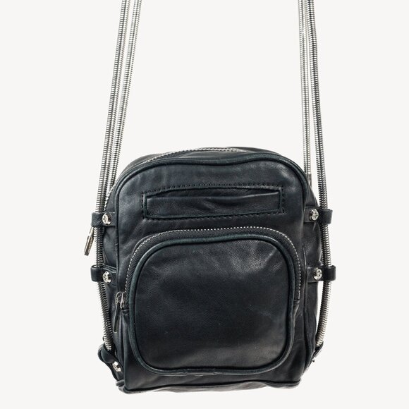Alexander Wang Mini Brenda Black Leather Crossbody Bag - Picture 1 of 10